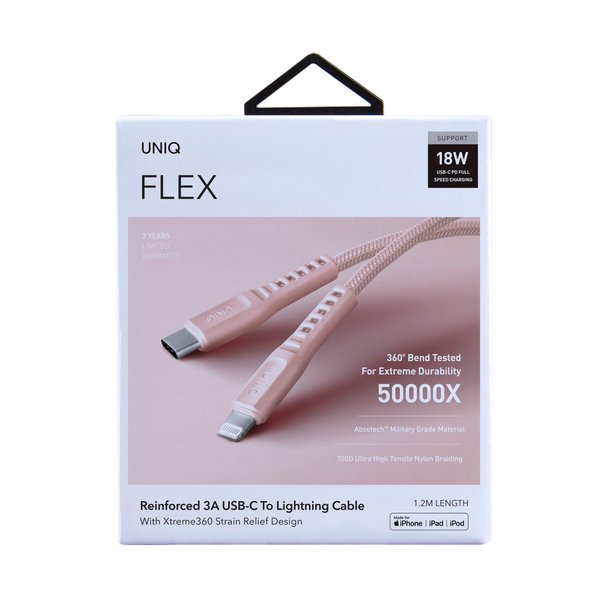 FLEX | USB-C to Lightning Kable 1,2m Pink